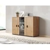 Cama Meble Šoninė Spintelė - Soho S7 120 Cm Lekkas Ąžuolas, Juoda
