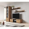 Cama Meble Televizoriaus Stovas - Lefkas Ąžuolas/Juodas 140 Cm