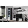 TV staliukas Cama Meble Televizoriaus Stovas - Soho 140 Juodas/Baltas Blizgus