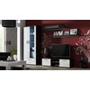 TV staliukas Cama Meble Televizoriaus Stovas - Soho 140 Juodas/Baltas Blizgus