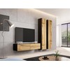 Cama TV staliukas VIGO 140 30/140/40 (spalva: juoda/Votan ąžuolas)