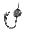 USB kabelis Baseus Golden Loop Three-in-One Micro+Lightning+Type-C 3.5A 1.2m juodas CAMLT-JH01