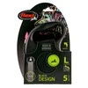 Flexi Black Design L pavadėlis šunims iki 50kg juostinis 5m rožinės spalvos