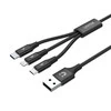UNITEK kabelis USB 3in1 Juodas microUSB USB-C apšvietimas C14049BK