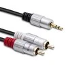 QOLTEC 52341 Kabelis 2xRCA Mini Jack 3,5mm vyriškas 2m Juodas