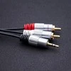 QOLTEC 52341 Kabelis 2xRCA Mini Jack 3,5mm vyriškas 2m Juodas