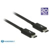 DELOCK laidas Thunderbolt 3 USB-C kištukas > USB-C vyriškas pasyvus 1,5 m 5 A 20 Gb/s juodas