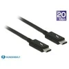 DELOCK laidas Thunderbolt 3 USB-C kištukas > USB-C vyriškas pasyvus 1,5 m 5 A 20 Gb/s juodas