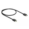 Juodas 0.5m HDMI 2.1 kabelis su tekstiline pynute