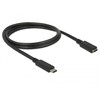 DELOCK ilgintuvas SuperSpeed USB USB 3.1 Gen 1 USB Type-C vyriškas > moteriškas 3 A 1,0 m juodas