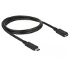 DELOCK ilgintuvas SuperSpeed USB USB 3.1 Gen 1 USB Type-C vyriškas > moteriškas 3 A 1,0 m juodas