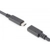 Assmann Electronic ASSMANN USB Type-C ilgintuvo kabelis, tipas C M F 0,7 m, visas funkcijas Gen2 5A 10GB 3.1 Versija CE bl