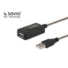 USB Prailgintuvas - SAVIO CL-130 10m USB 2.0-A M/F Aktyvus Juodas