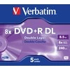 VERBATIM dviejų sluoksnių DVD+R 240 min. / 9,4 GB 8x 5 pakuočių papuošalų dėklas, atsparus įbrėžimams