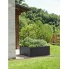Teraplast Italija Teraplast 100x100x40cm vazonas su vandens rezervuaru Trama 003, antracito spalvos