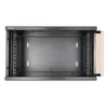 19 "spintelė, 6U, 540x450mm, tvirtinama prie sienos arba pastatoma, stiklinės durys DELTACO / 19-5406B