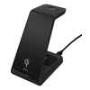 3-in-1 belaidis įkroviklis DELTACO 15 W, USB-C, Qi sertifikuotas, LED indikatorius, juodas / QI-1037