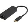 Adapteris Deltaco 1xRJ45, 1xUSB 3.1, juodas / USBC-GIGA