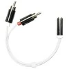 Adapteris DELTACO 3.5mm F - 2xRCA M, 0.1m, baltas lankstus / AUD-210