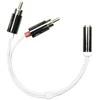 Adapteris DELTACO 3.5mm F - 2xRCA M, 0.1m, baltas lankstus / AUD-210
