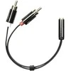 Adapteris DELTACO 3.5mm F - 2xRCA M, 0.1m, juodas lankstus / AUD-204