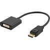 DELTACO Adapteris DisplayPort į DVI-I Dual Link 20 kontaktų vyriškas - 24 + 5 kontaktų vyriškas, Juodas , 0.2m / DP-DVI14