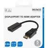 Adapteris DELTACO HDMI - DisplayPort, 4K UHD 60Hz, 0.2m, juodas / 00110022