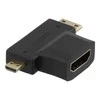 Adapteris DELTACO HDMI-M/miniHDMI-F/microHDMI-F/HDMI-22G