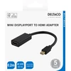 Adapteris DELTACO HDMI - miniDisplayPort, 4K UHD 60Hz, 0.2m, juodas / R00110024