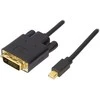 Adapteriai DELTACO mini, DisplayPort / DVI-I, 2m, juodas / DP-DVI202