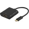 Adapteris Deltaco USB-C - HDMI, juodas