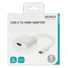 Adapteriai DELTACO USB-C į HDMI, 4096x2160 30Hz, baltas / USBC-HDMI7