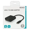 Adapteris DELTACO USB-C į HDMI, 4096x2160 30Hz, juodas / USBC-HDMI8