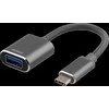 Adapteris Deltaco USB-C, UAB-A, 11cm, pilkas / USBC-1277