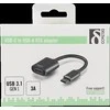 Adapteris Deltaco USB-C, UAB-A, 11cm, pilkas / USBC-1277