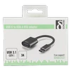 Adapteris Deltaco USB-C, UAB-A, 11cm, pilkas / USBC-1277