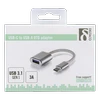 DELTACO USB-C 3.1 Gen 1 į USB-A OTG adapteris, 3A, aliuminis / USBC-1276