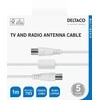 Antenos kabelis DELTACO 75 omų, ferito šerdys, paauksuotos jungtys, 1m, baltas / AN-101-K / R00150001