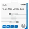 Antenos kabelis DELTACO 75 omų, ferito šerdys, paauksuotos jungtys, 10 m, baltas / AN-110-K / 00150005
