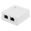 Apsaugoto tinklo lizdas,UTP 2xRJ45, Cat6 DELTACO baltas / VR-218