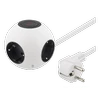 Apvalus maitinimo lizdas su 4 jungtimis, 4xCEE 7/4 jungtys, 1xCEE 7/7 jungtis, 1.4m kabelis DELTACO baltas / GT-291