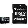 Micro SDHC atminties kortelė Verbatim 32GB, su adapteriu / V44083