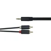 Audio kabelis DELTACO 3.5mm male - 2xRCA male 2m, juodas / MM-140-K / R00180004
