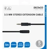 Audio kabelis DELTACO 3.5mm, paauksuotas, 5m, juodas / MM-162-K / R00180014