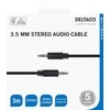 Audio kabelis DELTACO 3.5mm, paauksuotos jungtys, 3m, juodas / R00180009
