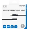 Audio kabelis DELTACO 3.5mm, paauksuotos jungtys, 1m, juodas / MM-159-K / R00180011