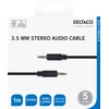 Audio kabelis DELTACO 3.5mm,paauksuotos jungtys, 1m, juodas / MM-149-K / R00180007