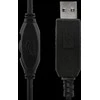 DELTACO USB stereo ausinės, 40 mm, 32 omų, 20Hz-20kHz, 96dB ± 3dB, juodos / HL-57