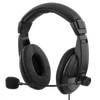 DELTACO USB stereo ausinės, 40 mm, 32 omų, 20Hz-20kHz, 96dB ± 3dB, juodos / HL-57