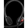 Bikuva.lt Ausinės su mikrofonu DELTACO, 20Hz-20kHz, 32Ω, 3.5mm 4-pin, 1.8m, juodos/raudonos / HL-108